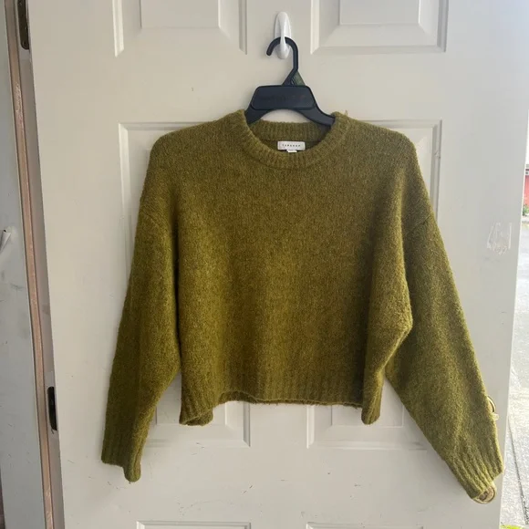Topshop Mustard Crew Neck Sweater - Picture 4 of 13